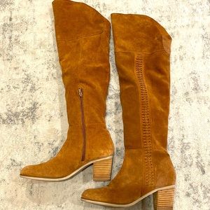 Matisse suede over the knee boots.